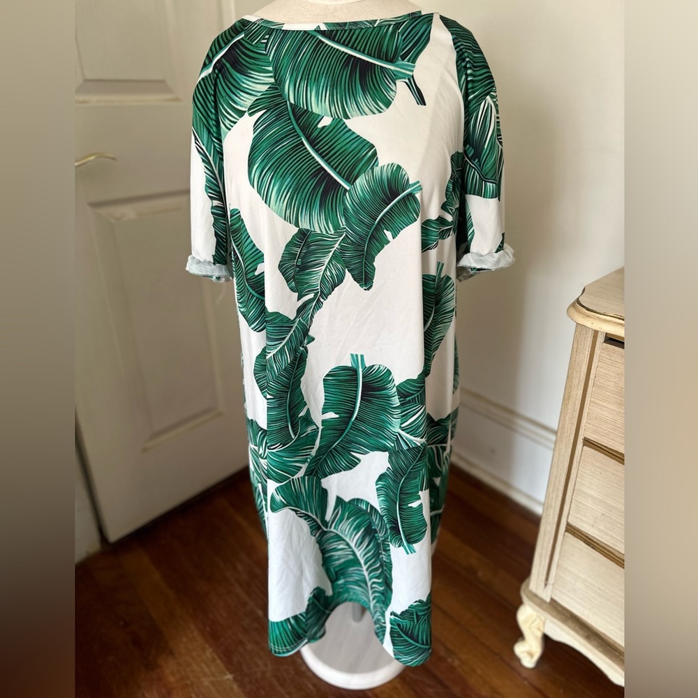SHEIN size 2x palm leaf printed casual dress